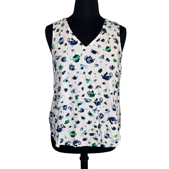 NIC+ZOE Garden Party Tank - Plus 1X White/Blue/Green - Picture 11 of 12